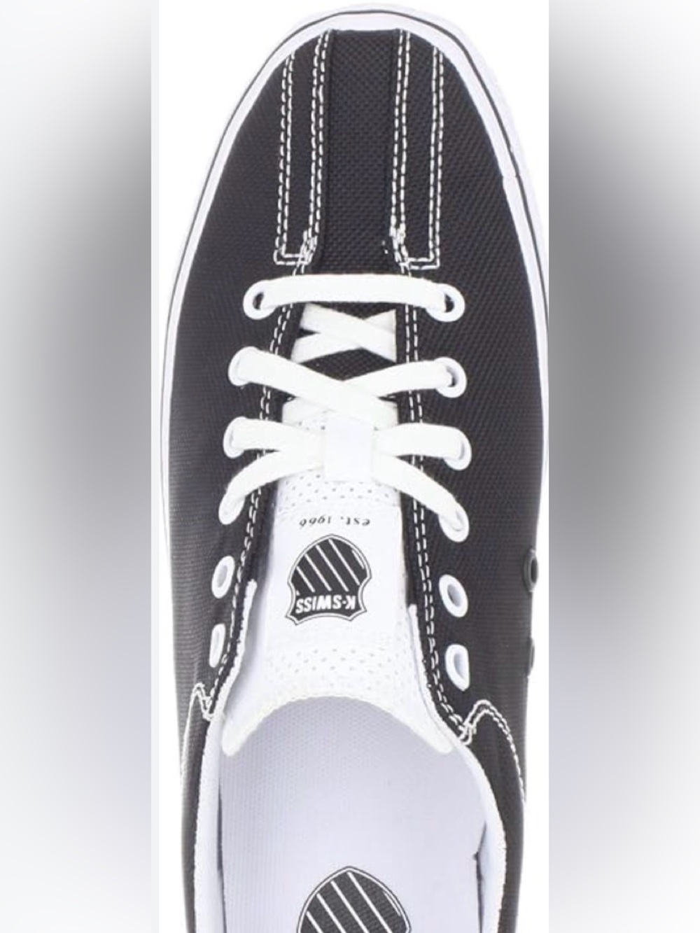 K-Swiss Kids Black and White Low-Top Canvas Sneaker